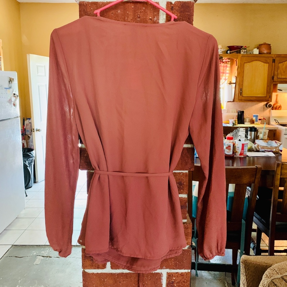 Forever 21 Wrap Around Blouse in Mauve